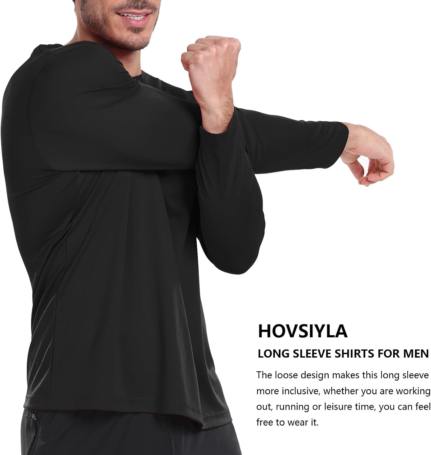 HovSiyla Long Sleeve Shirts for Men Moisture Wicking Tee image 3