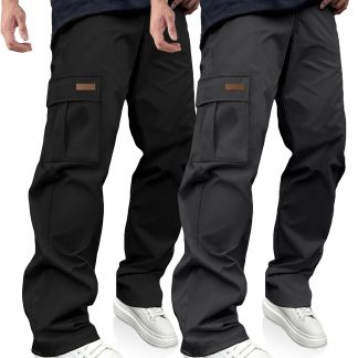 PLEPAN Casual Cargo Pants Workout Hiking Sweatpants with image 1