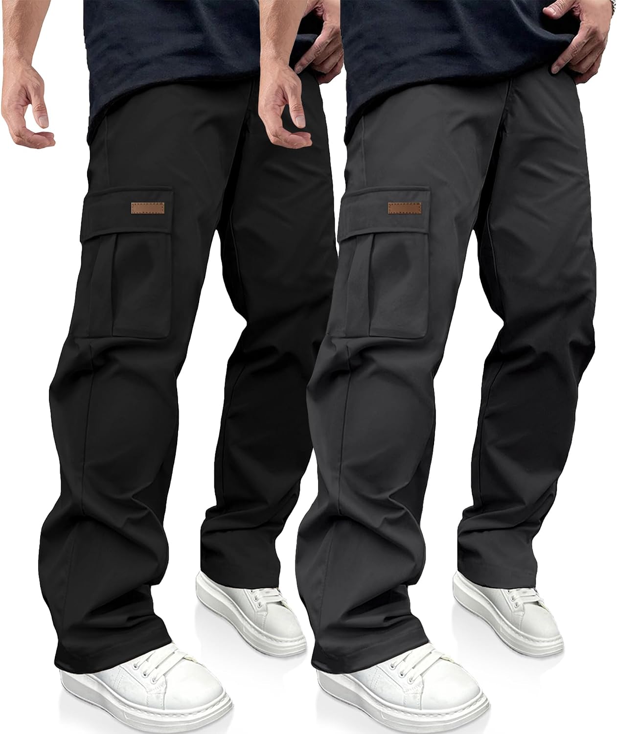 PLEPAN Casual Cargo Pants Workout Hiking Sweatpants with image 1