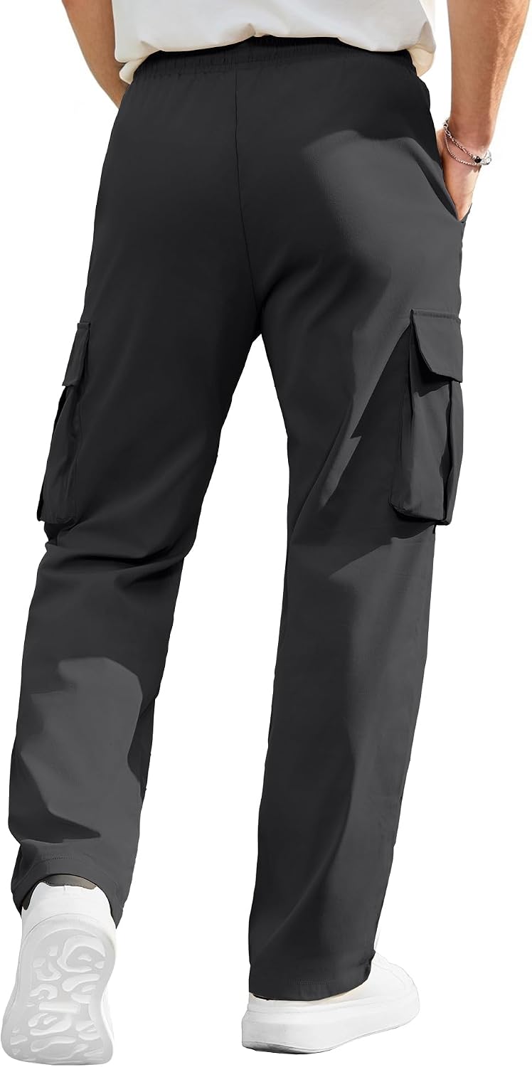 PLEPAN Casual Cargo Pants Workout Hiking Sweatpants with image 2