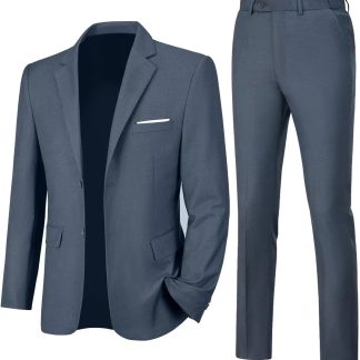 2 Piece Suit Slim 2 Button Prom Suit Jacket Pants Tuxedo Set image 1